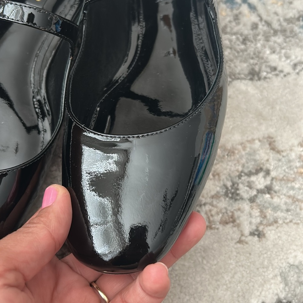 Larroudé Blair Ballet Flat in Black Patent Size 8.5 Parisian Mary Jane Flats - Picture 7 of 12